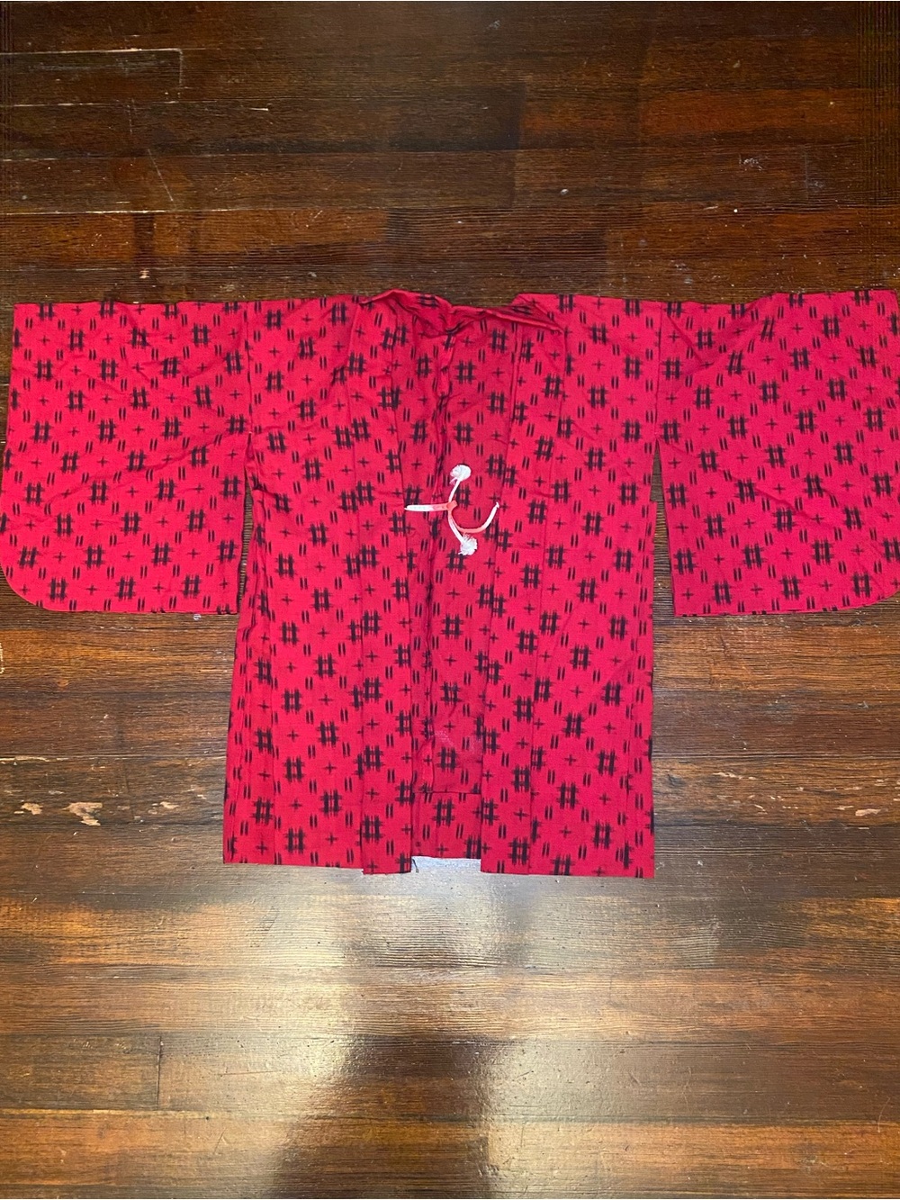 EUC True Vintage Japanese Short Kimono Jacket w/ Cross Hatch Pattern